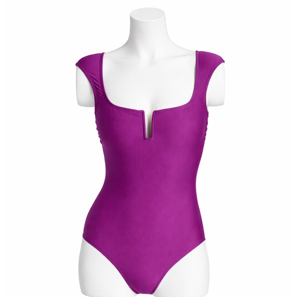 Women’s Full Coverage One Piece Swimsuit – Purple – Size M (8–10) – NWT